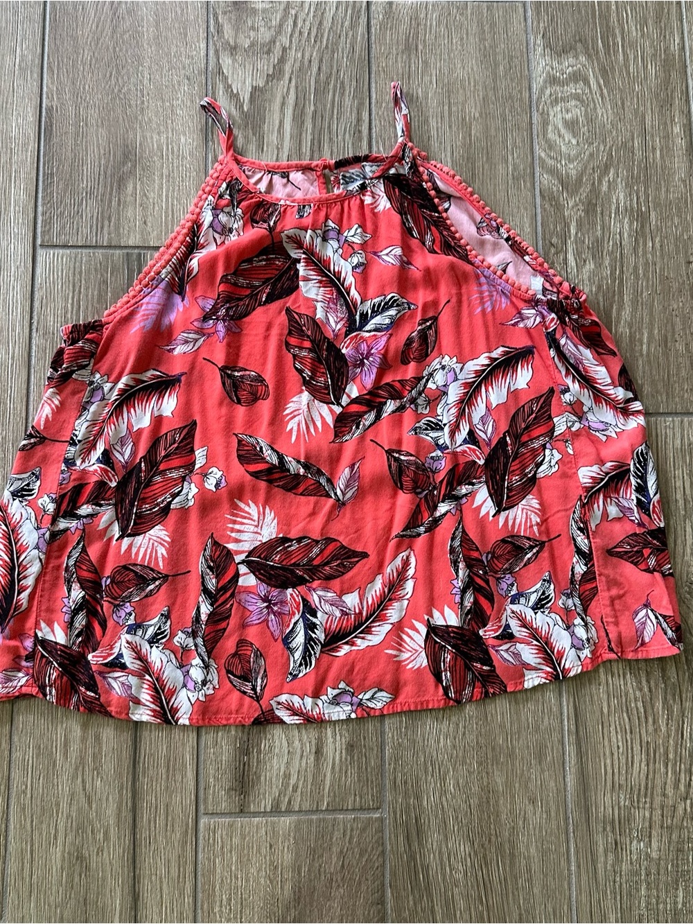 Eyeshadow Coral Tropical Floral Halter Camisole size Small
